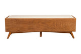 Alpine Furniture Flynn Bench, Acorn 966-12 Acorn Mahogany Solids & Okoume Veneer 59 x 15 x 18.5