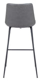 English Elm EE2714 100% Polyurethane, Plywood, Steel Modern Commercial Grade Bar Chair Gray, Black 100% Polyurethane, Plywood, Steel