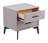 Zuo Modern Halle 100% Polyester, MDF, Plywood, Steel Modern Side Table Gray 100% Polyester, MDF, Plywood, Steel