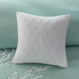 Coastline  100% Cotton Jacquard Square Pillow W/ Emb.