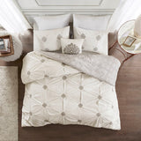 Malia Shabby Chic 100% Cotton Duvet Cover Set W/ Over All Embroidery