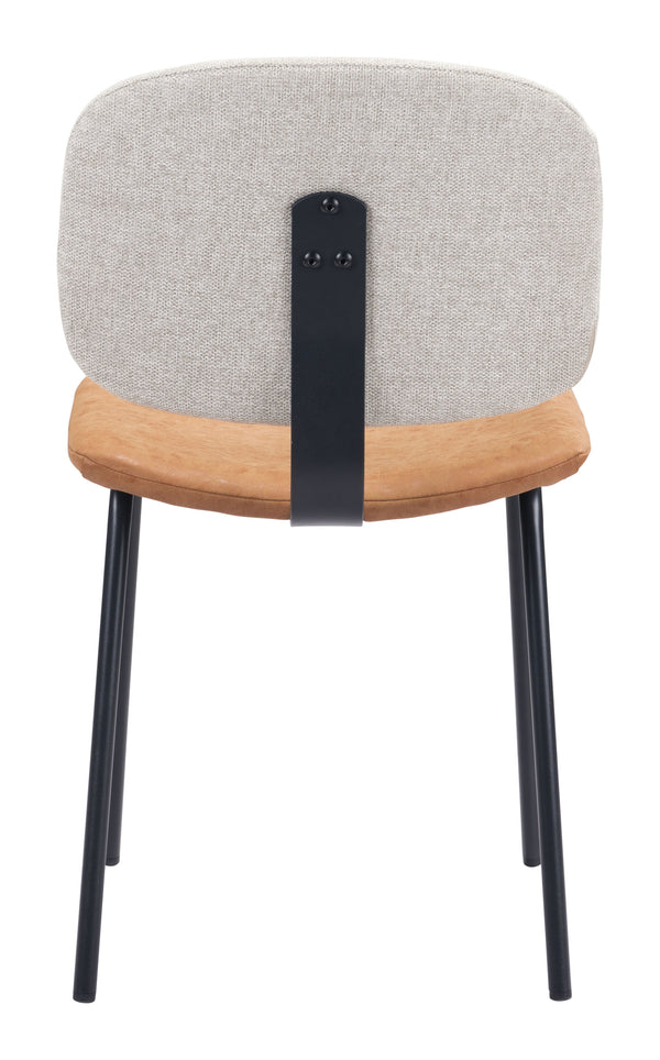 Zuo Modern Worcester 100% Polyester, 100% Polyurethane, Plywood, Steel Modern Commercial Grade Dining Chair Set - Set of 2 Beige, Brown, Black 100% Polyester, 100% Polyurethane, Plywood, Steel