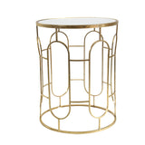 Sagebrook Home Glam Set of 2 -  Mirrored Round Accent Tables 24/20" Gold 14052-01 Gold Metal
