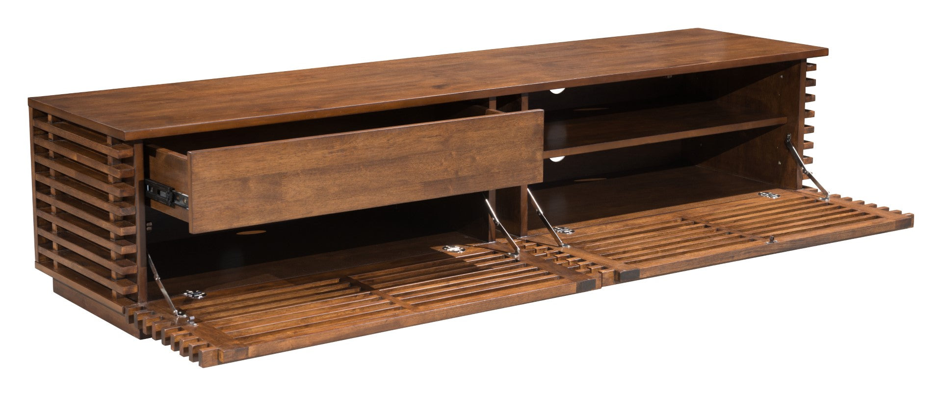 Linea Acacia Wood Mid Century Modern TV Stand - Thumbnail 4