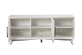 Alpine Furniture Tranquility TV Console, White 1867-10 White Mahogany Solids & Veneer 64 x 18 x 28