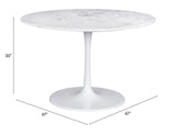 Zuo Modern Phoenix Marble, MDF, Iron, Aluminum Modern Commercial Grade Dining Table White Marble, MDF, Iron, Aluminum