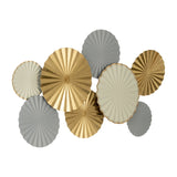 Sagebrook Home Contemporary Metal, 31"l Pleated Wall Discs, Gray Wb 17922-02 Gray 