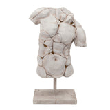 Contemporary Cracked Torso Sculpture, White
