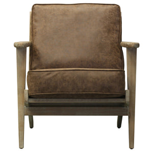 Albert Modern Leatherette Accent Chair - Plush Cushion, Solid Oak Frame, Perfect for Contemporary Spaces