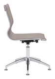 Zuo Modern Glider 100% Polyurethane, Plywood, Steel Modern Commercial Grade Conference Chair Taupe, Silver 100% Polyurethane, Plywood, Steel