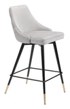 Zuo Modern Piccolo 100% Polyester, Plywood, Steel Modern Commercial Grade Counter Stool Gray, Black, Gold 100% Polyester, Plywood, Steel