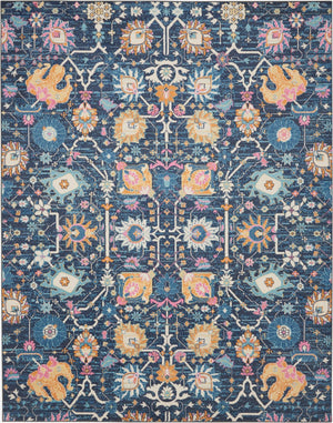 Nourison Passion PSN01 Bohemian Machine Made Power-loomed Indoor only Area Rug Navy 9' x 12' 99446014771