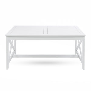 Noble House Ivan Outdoor White Finished Acacia Wood Coffee Table