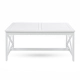 Ivan Outdoor White Finished Acacia Wood Coffee Table