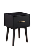 Alpine Furniture Flynn End Table, Black 966BLK-62 Black Mahogany Solids & Okoume Veneer 18 x 15 x 26.5