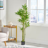 Soperton 4.5' x 2' Artificial Bamboo Plant, Green Noble House