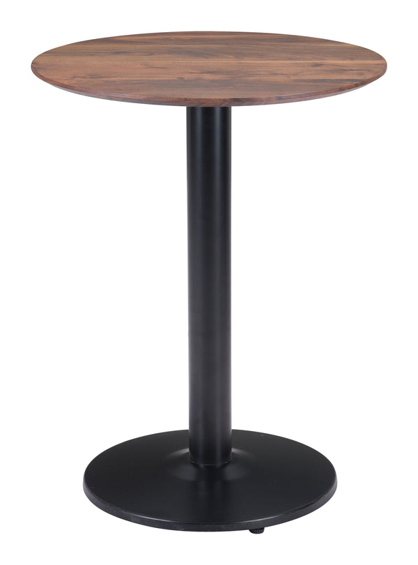 Zuo Modern Alto MDF, Steel Modern Commercial Grade Bistro Table Brown, Black MDF, Steel