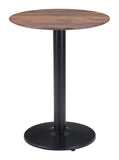 Zuo Modern Alto MDF, Steel Modern Commercial Grade Bistro Table Brown, Black MDF, Steel