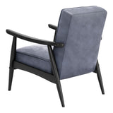 Zuo Modern Rocky 100% Polyester, MDF, Rubberwood Mid Century Commercial Grade Arm Chair Gray, Black 100% Polyester, MDF, Rubberwood