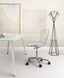 Zuo Modern Wire 100% Polyurethane, Steel Modern Commercial Grade Office Chair Chrome, White 100% Polyurethane, Steel