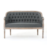 Faye Traditional Fabric Tufted Upholstered Loveseat