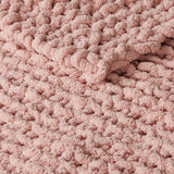 Madison Park Chenille Chunky Knit Casual 100% Polyester Solid Chenille Chunky Knit Throw Blush 50x60'' MP50-7675