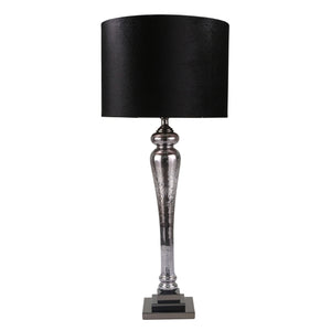 Sagebrook Home Glam Glass 37" Pillar Table Lamp, Mercury Black 50388 Black Glass