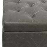 Julian Rectangular Bonded Leather Storage Ottoman