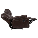 Porter Designs Ramsey Leather-Look Dual seat Transitional Reclining Love Brown 03-112C-02B-6013