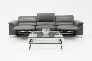VIG Furniture Divani Casa Maine Modern Grey Eco-Leather Sofa w/ Electric Recliners VGKNE9104-ECO-DK-GRY