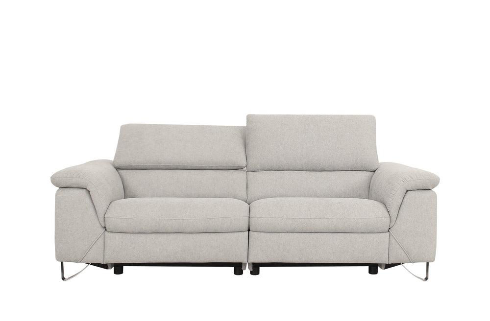 VIG Furniture Divani Casa Maine - Modern Light Grey Fabric Sofa with 2 Electric Recliners VGKN-E9105-PP