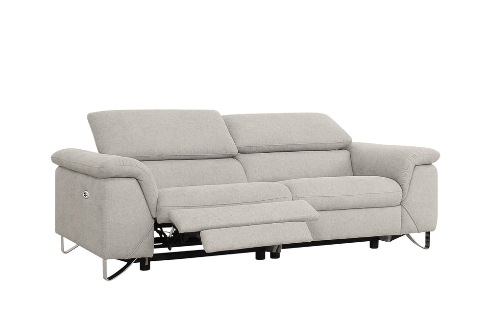 VIG Furniture Divani Casa Maine - Modern Light Grey Fabric Sofa with 2 Electric Recliners VGKN-E9105-PP