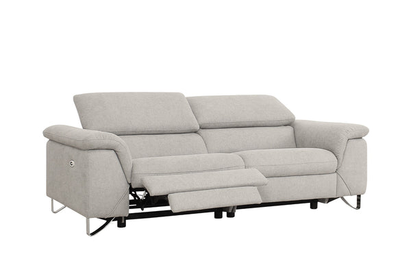 VIG Furniture Divani Casa Maine - Modern Light Grey Fabric Sofa with 2 Electric Recliners VGKN-E9105-PP