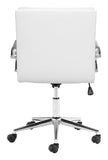 Zuo Modern Partner 100% Polyurethane, Plywood, Steel Modern Commercial Grade Office Chair White, Chrome 100% Polyurethane, Plywood, Steel