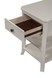 Alpine Furniture Baker 1 Drawer Nightstand w/2 Shelves, White 977-W-02 White Mahogany Solids & Veneer 18 x 18 x 26