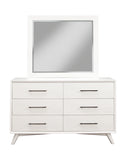 Alpine Furniture Tranquility Dresser, White 1867-03 White Mahogany Solids & Veneer 56 x 18 x 34