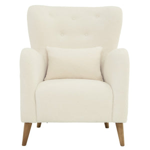 Sagebrook Home Contemporary Wood, Winged Arm Chair, Ivory Kd 16736 Ivory/beige Oak Wood