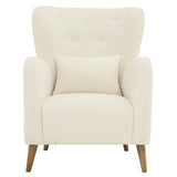 Contemporary Wood, Winged Arm Chair, Ivory Kd