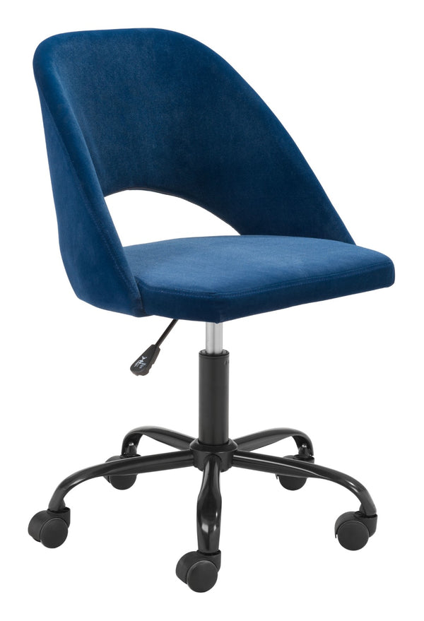 Zuo Modern Treibh 100% Polyester, Plywood, Steel Modern Commercial Grade Office Chair Blue, Black 100% Polyester, Plywood, Steel