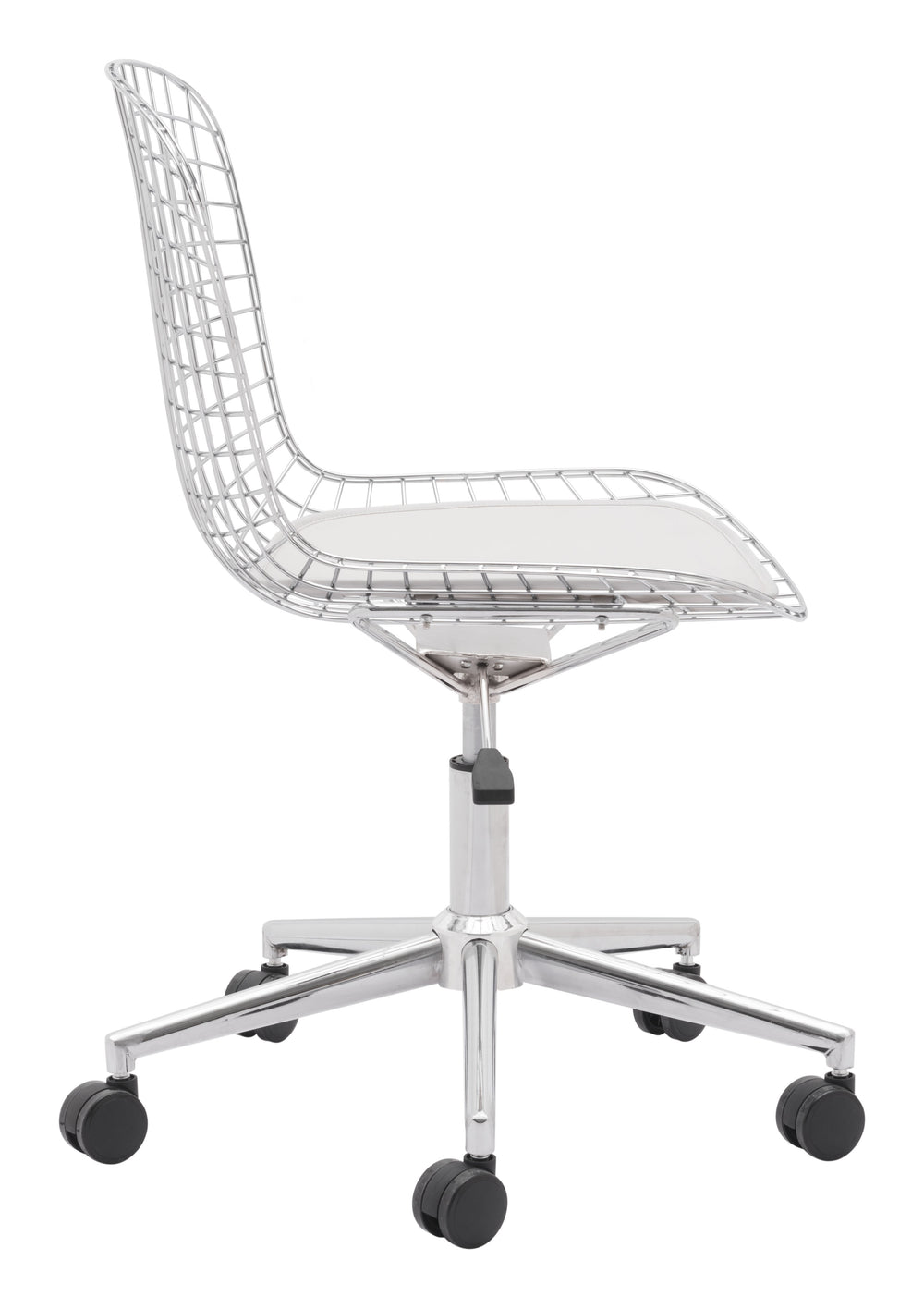 Zuo Modern Wire 100% Polyurethane, Steel Modern Commercial Grade Office Chair Chrome, White 100% Polyurethane, Steel