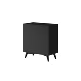 Alpine Furniture Flynn Mid Century Modern 3 Drawer Small Chest, Black 966BLK-04 Black Mahogany Solids & Okoume Veneer 32 x 18 x 36