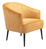 Zuo Modern Ranier 100% Polyester, Plywood, Steel Modern Commercial Grade Accent Chair Yellow, Black 100% Polyester, Plywood, Steel