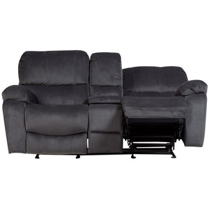 Porter Designs Ramsey Triple Power seat Transitional Reclining Console Love Gray 03-112C-02-6014A