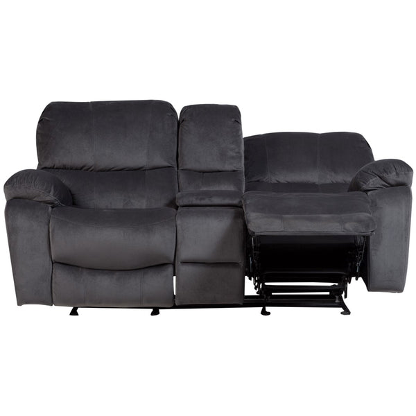 Porter Designs Ramsey Triple Power seat Transitional Reclining Console Love Gray 03-112C-02-6014A