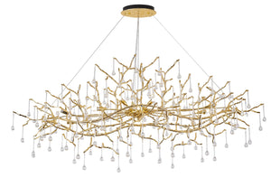 Bethel Solid Brass Chandelier in Aluminum & Glass