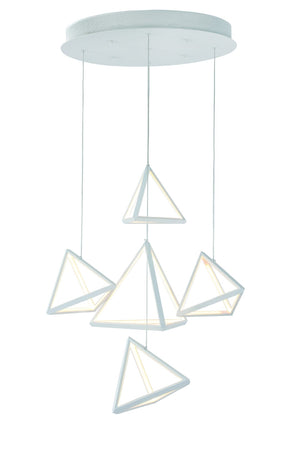 Bethel White LED Chandelier in Aluminum & Acrylic