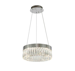 Bethel Chrome LED Chandelier in Stainless Steel & Crystal