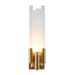 Bethel Gold Wall Sconce in Metal & Glass