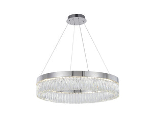 Bethel Chrome LED Chandelier in Stainless Steel & Crystal