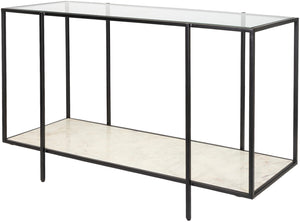 Alecsa EAA-008 Modern Glass, Marble, Metal Console Table EAA-008  Glass, Marble, Metal 30"H x 18"W x 47"D